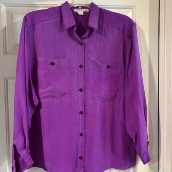 Vogue Alley silk shirt- Beautiful  Purple- Medium - Picture 1 of 3